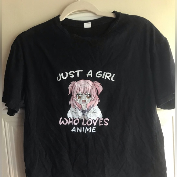 SHEIN Other - Black Anime Graphic Kids T-Shirt